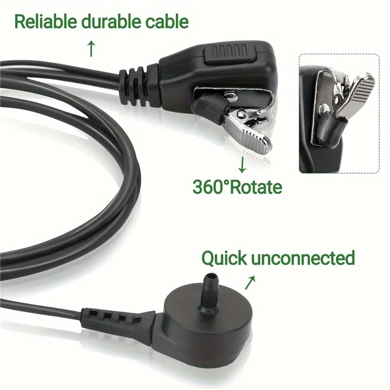 ไมโครโฟนแบบครอบหู BAOFENG แบบ 2 ขา 4 ชิ้น รองรับการใช้งานกับวิทยุทั่วไป เช่น 5RM/K5 Plus/BF-888S/UV-5R