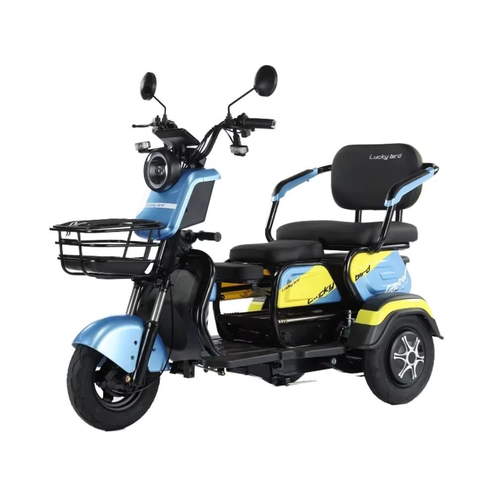 2025 Safety and Popular 48V 500W Three Wheels Electrico Triciclo Electric Tricycle with Passenger Seat and Cargo