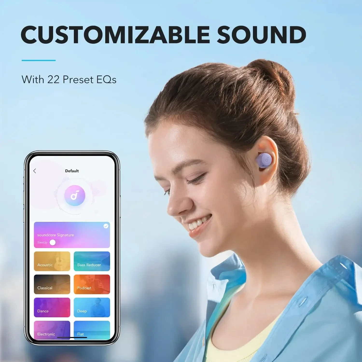 سماعات أذن Soundcore الأصلية من Anker A25i True اللاسلكية، Bluetooth 5.3، تطبيق، صوت مخصص، وقت تشغيل طويل 28 ساعة، مقاومة للماء