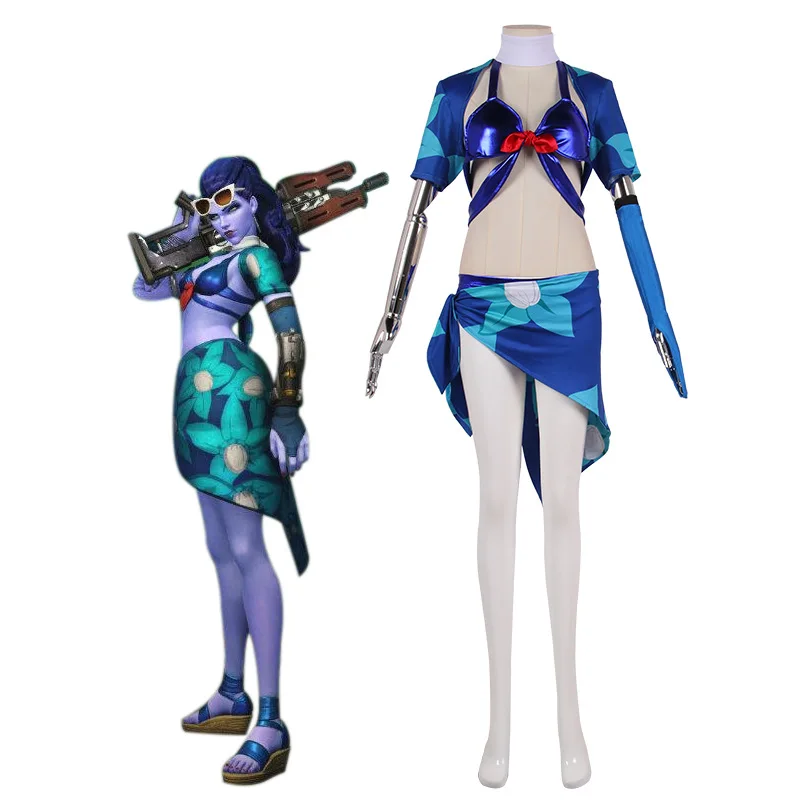 Overwatch Damage Hero Widowmaker Cosplay Costumes Skin Halloween Women Swimsuits Beachwear Clothes Halloween Party Sexy Set