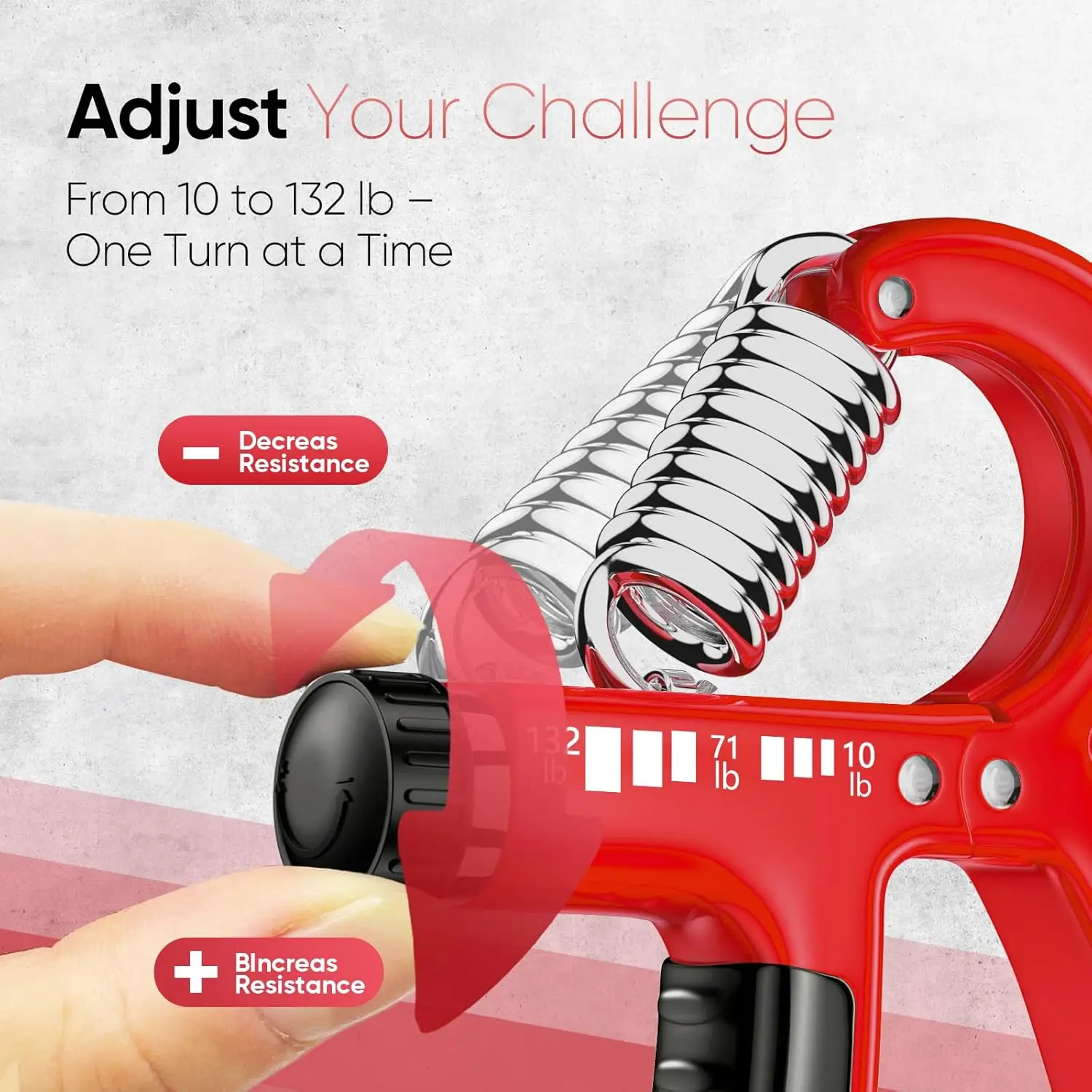 FitBeast Grip Strength Trainer 2 Pack – Adjustable Hand Grip Strengthener for Strength Training & Rehabilitation, 10-132 lbs Res