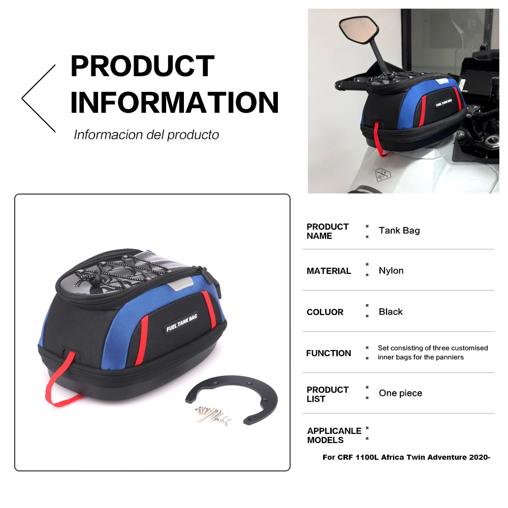 For Honda CRF1100 1100L Africa Twin Adventure 2020- New Motorcycle Fuel Tank Bag Quick Release Waterproof Tank Storage Bag - view 6