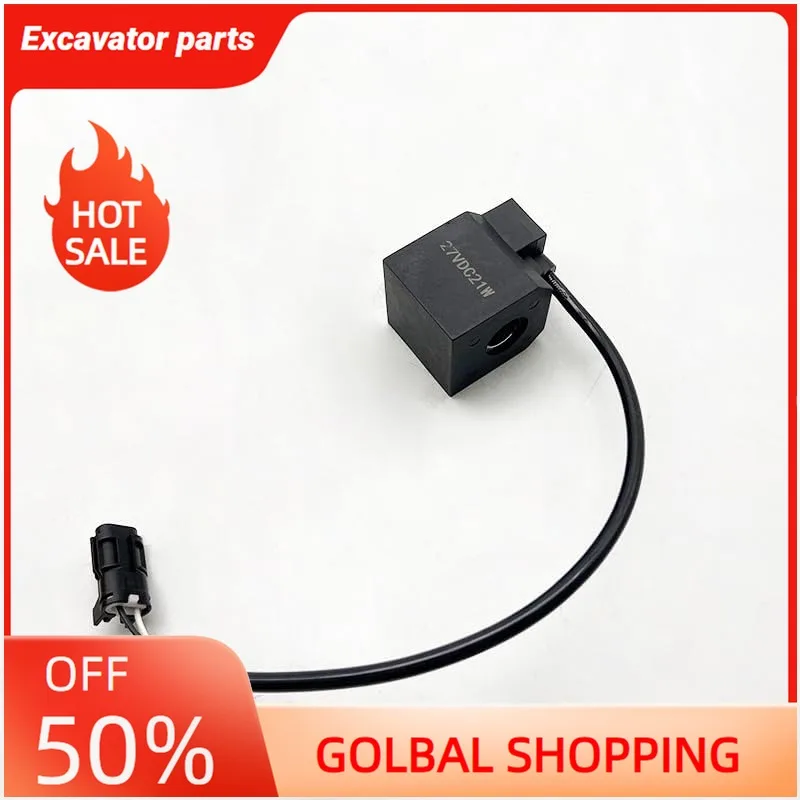 

Катушка электромагнитного клапана 24 В 1004 подходит для Hyundai R55 R210-5 R220-5, катушка электромагнитного клапана, запасные части для экскаватора