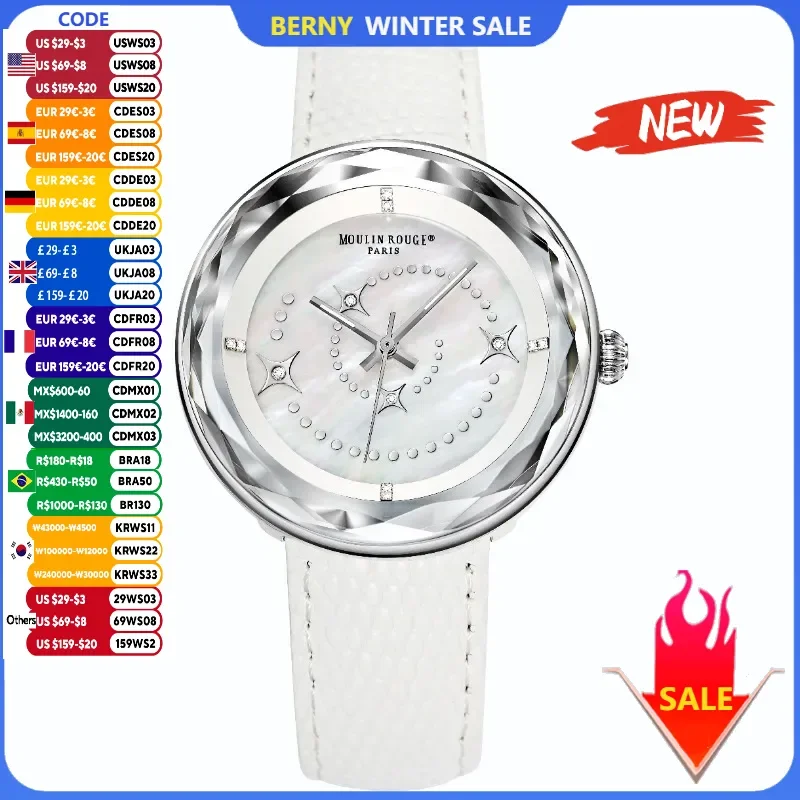 

Women Quartz Watch Japan Movement Casual 3ATM Waterproof Luminous Hands Ladies Leather Strap Buckle Fashion Wristwatch for Woman