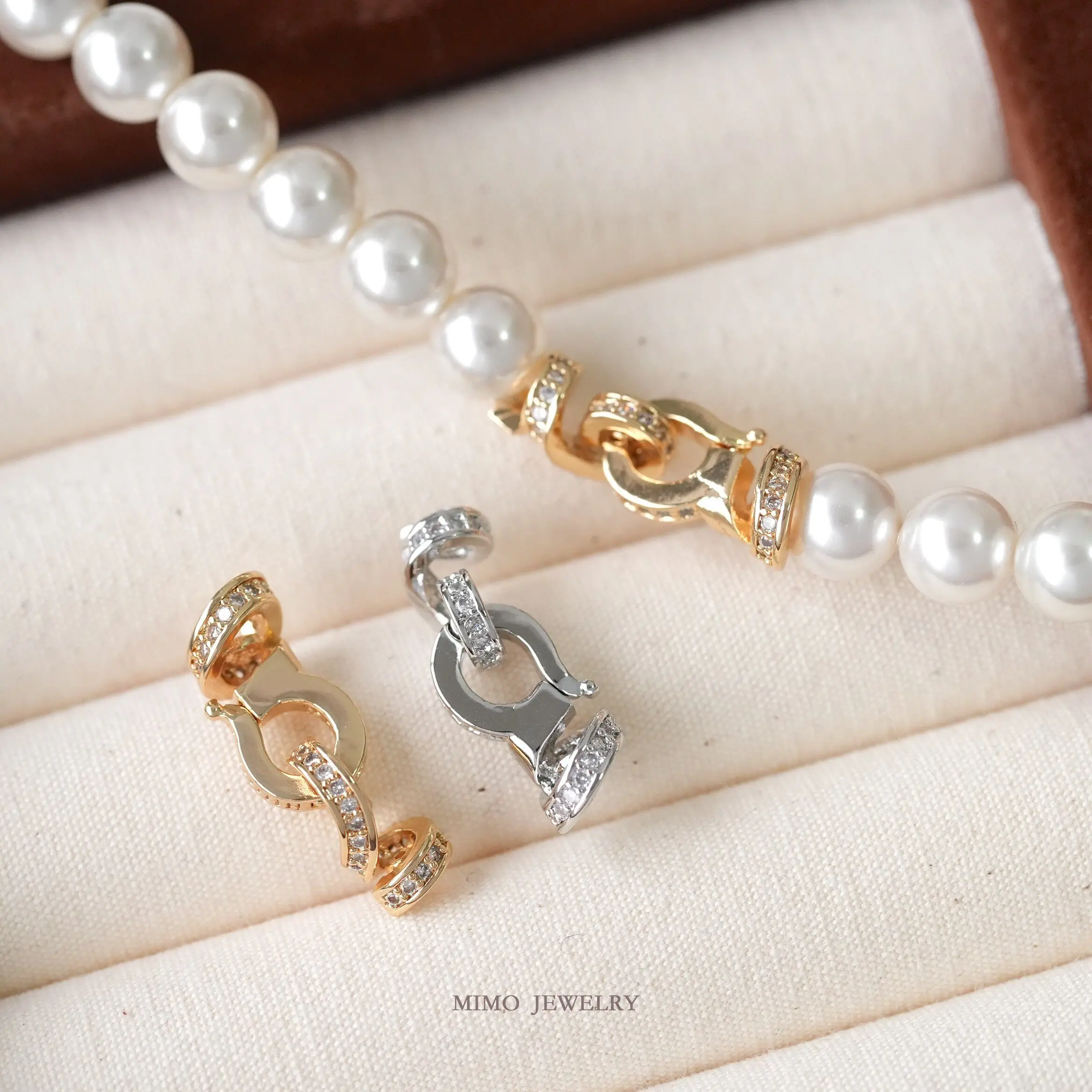 Gold Plated Copper Zircon Thread Buckle Fastener Clasp DIY Jewelry Making Accessories Buckle For Necklace Bracelet
