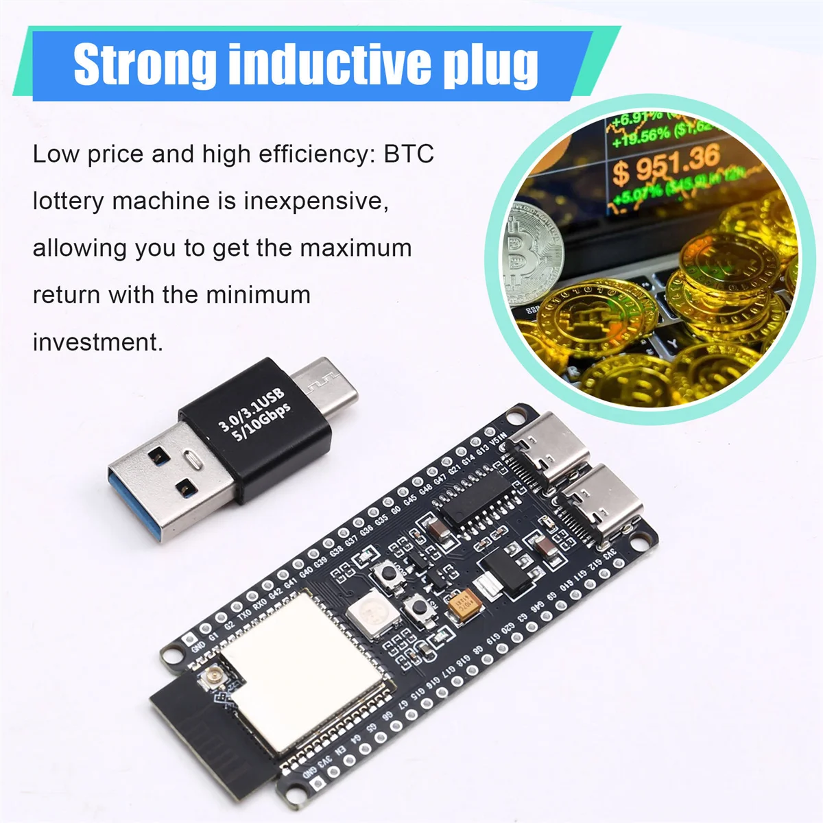 N33R_3PCS BTC Miner Solo Lottery Miner + Adaptador USB Bitcoin BTC Miner