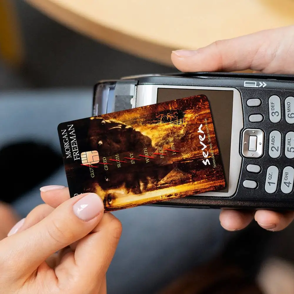Seven Se7en Movie Anime Front Cover Film Sticker Skin For Credit Debit Card Small Large Chip