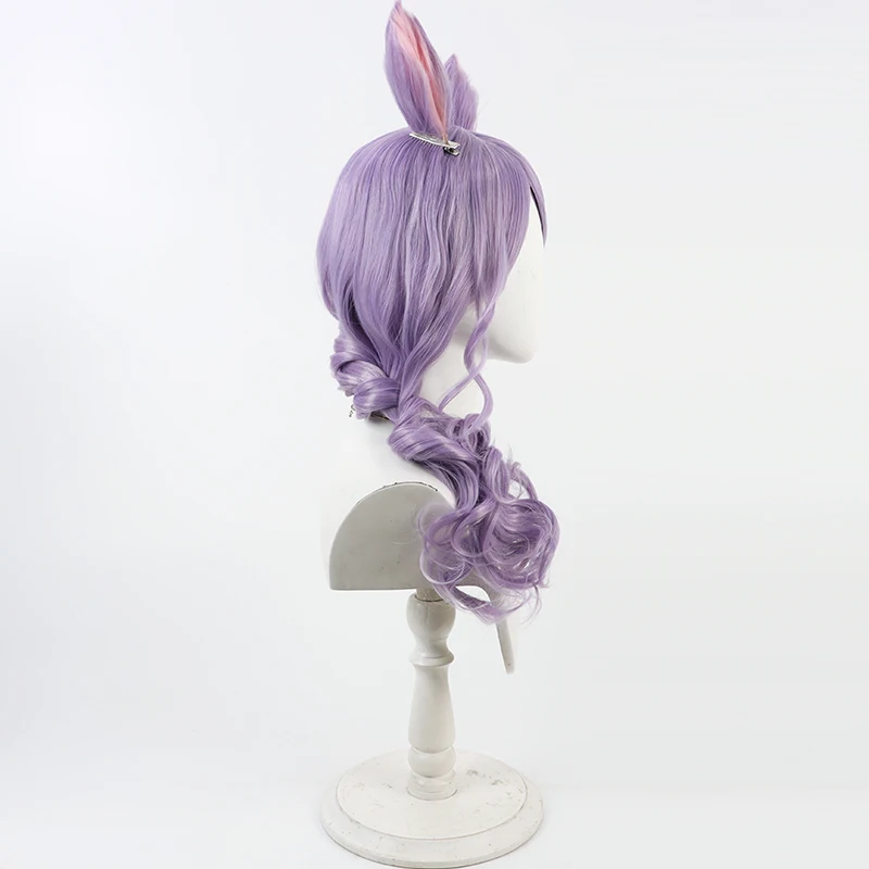 Mejiro Cosplay Wig Umamusume Pretty Derby Purple Heat Resistant Synthetic Hair Halloween Party Role Play Carnival + Free Wig Cap - view 3