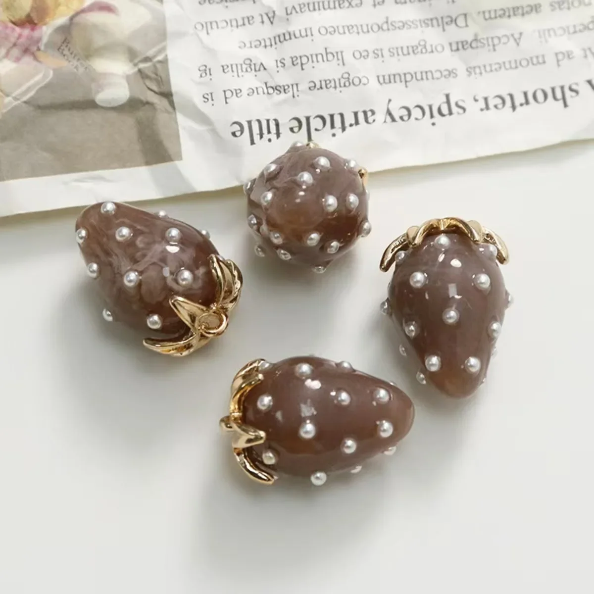 1PC 3D Resin Sweet Strawberry Shape Fruit Pendant Charms For DIY Jewelry Making Earring Necklace Bracelet Keychains Accessories image 4