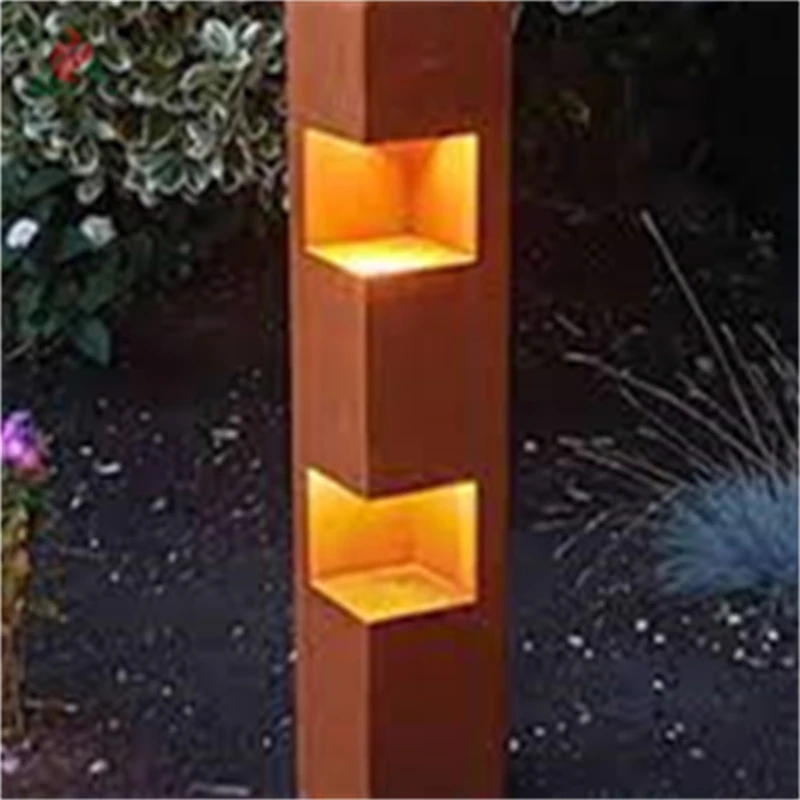 Corten Steel Bollard Light Outdoor E27 Long Column Bollard Light Low Bollard Light Garden