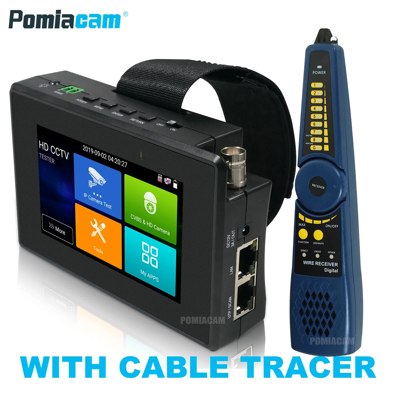 

IPC1800SN 4 inch 4K H265 IP Camera tester 8MP AHD TVI CVI CVBS CCTV Tester Monitor with cable tracer Rapid ONVIF IPC Tester POE