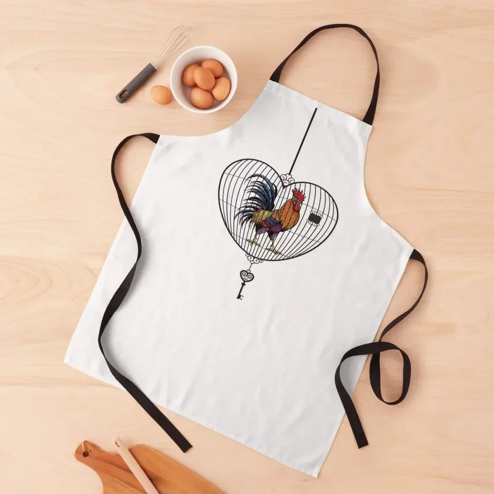 Rooster locked up Apron Chef Uniform Women Restaurant cook wear Apron