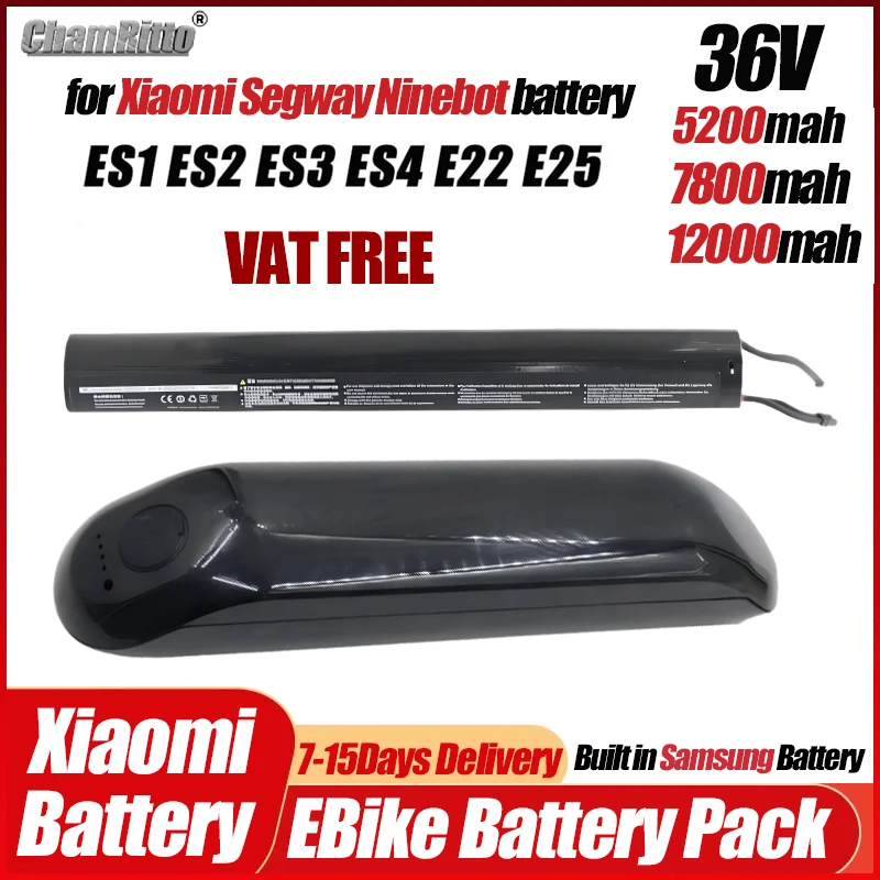 

Ninebot segway 36v battery ES1 ES2 ES3 ES4 E22 E25 36V Xiao-mi Scooter External Battery 5200mah 7800mah 12800mah Lithium Battery