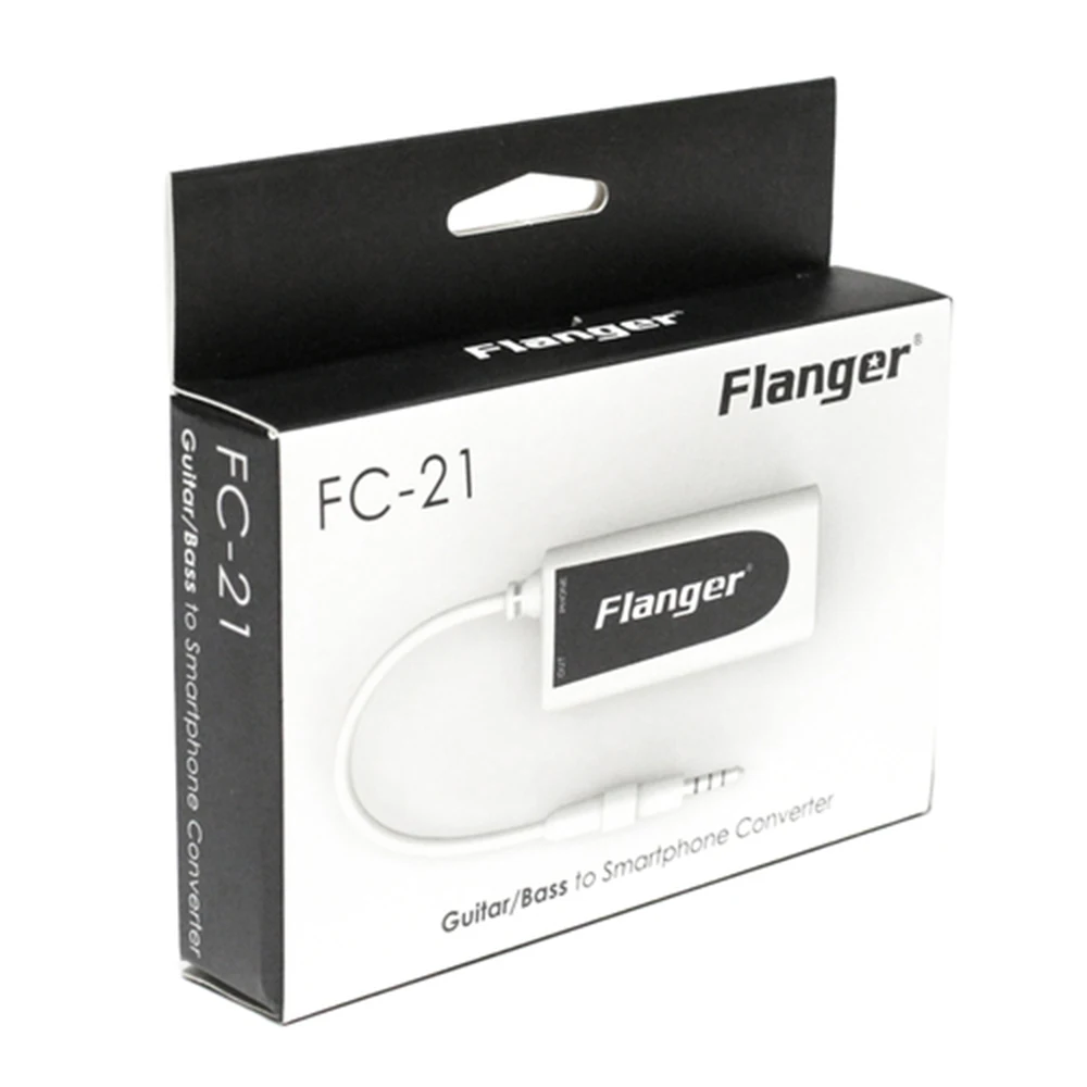 Flanger Guitar Adapter Electric Guitar Bass Linker 3.5mm Audio Plug Tablet Adapter Compatible with IPhone IPad Android