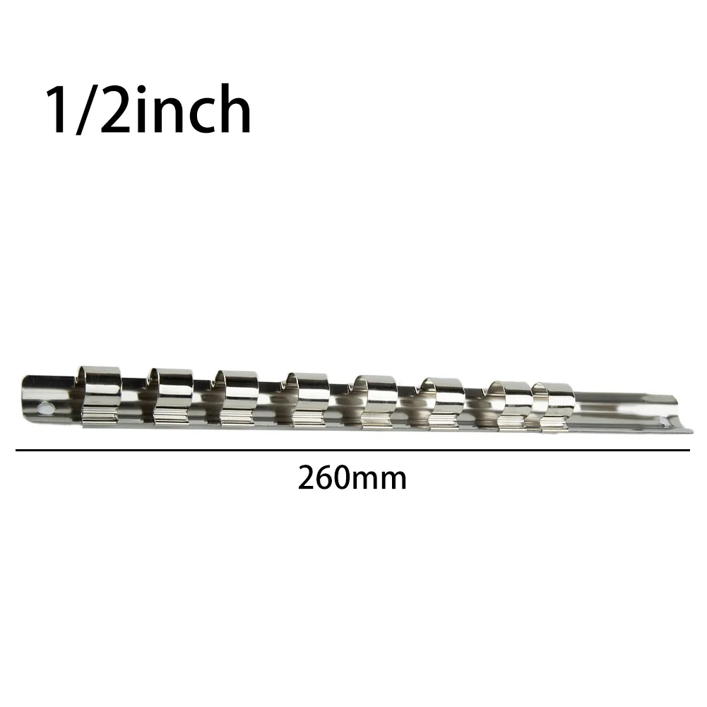 Brand New High Quality Socket Storage Rack Holder Equipment 1 Pc Tool 1/2inch 1/4inch With 8 Clips 150/190/260mm