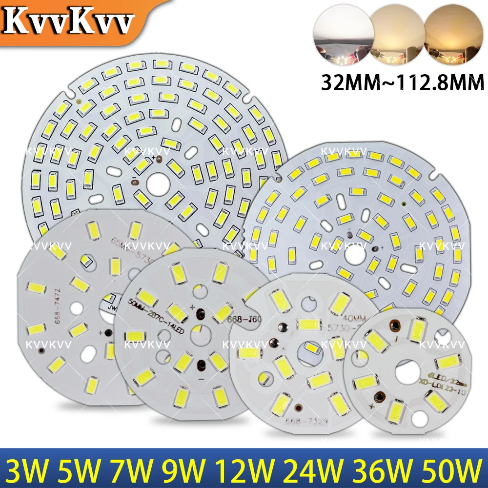 1PC LED Chip 3W 5W 7W 9W 12W 15W 18W 24W 36W 50W SMD5730 Light Board For Downlight Lamp Panel DIY Ceiling Light Bulb Spotlight