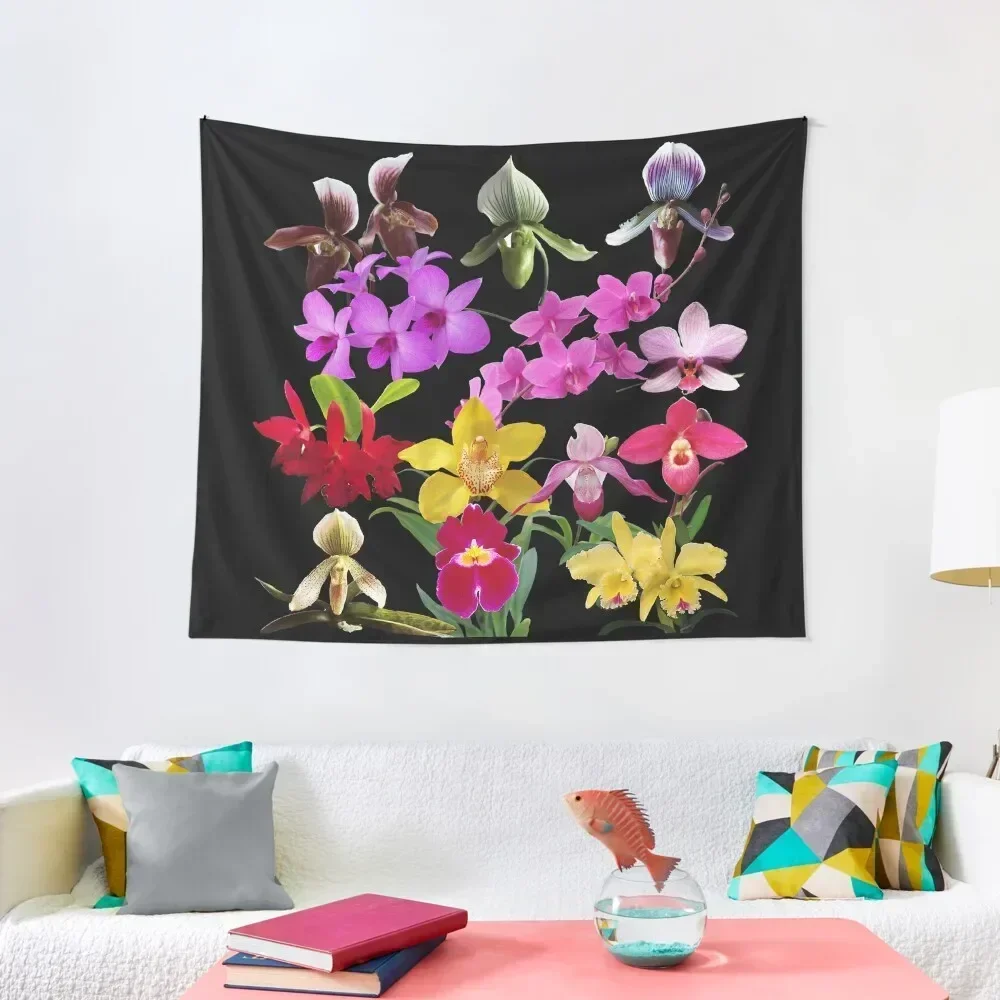 Orchids Galore Tapestry Art Mural Room Decorations Decoration For Bedroom Bedroom Deco Tapestry