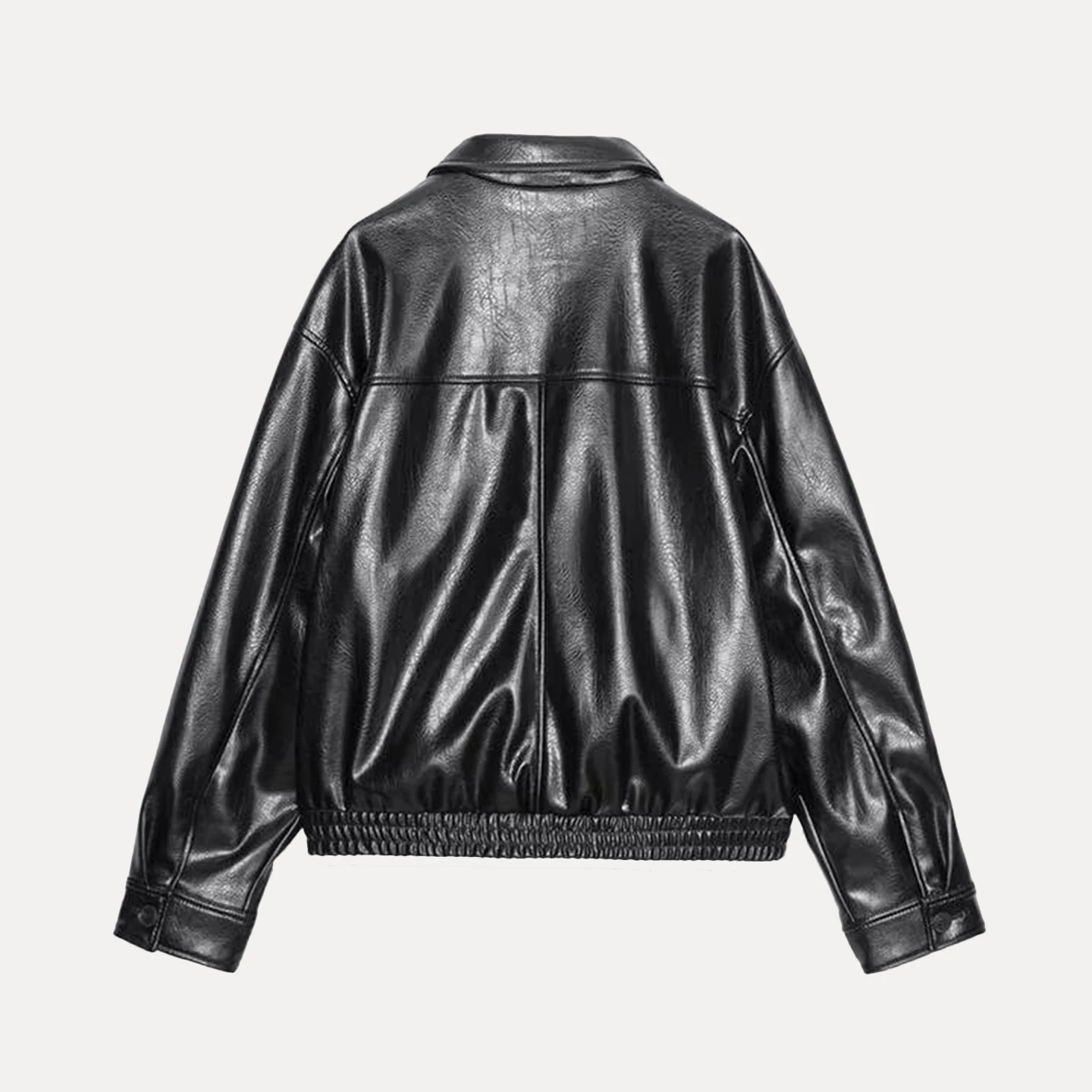 Z Cappotto da donna Faion Pilot Jaet Simulazione in pelle Colletto lungo con chiusura a cerniera Pendolarismo Sle Autunno Nuovo A...