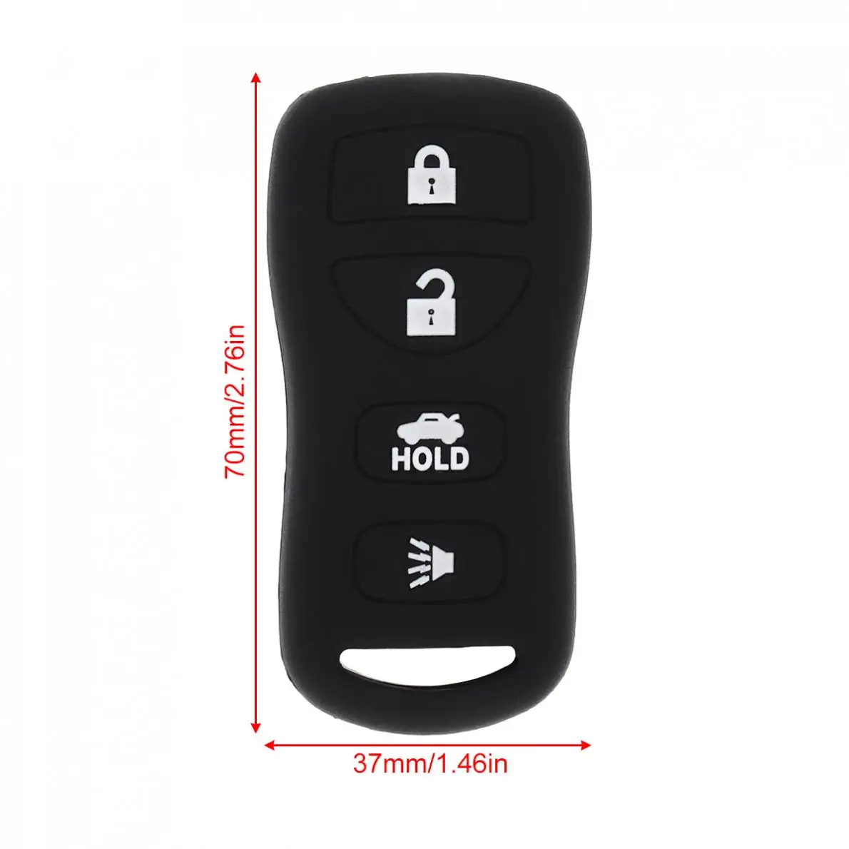 4 Buttons Car Remote Key Fob Case Shell Fit for Infiniti Nissan 2002-2011 Silicone Straight Plate Key Shell Case Cover