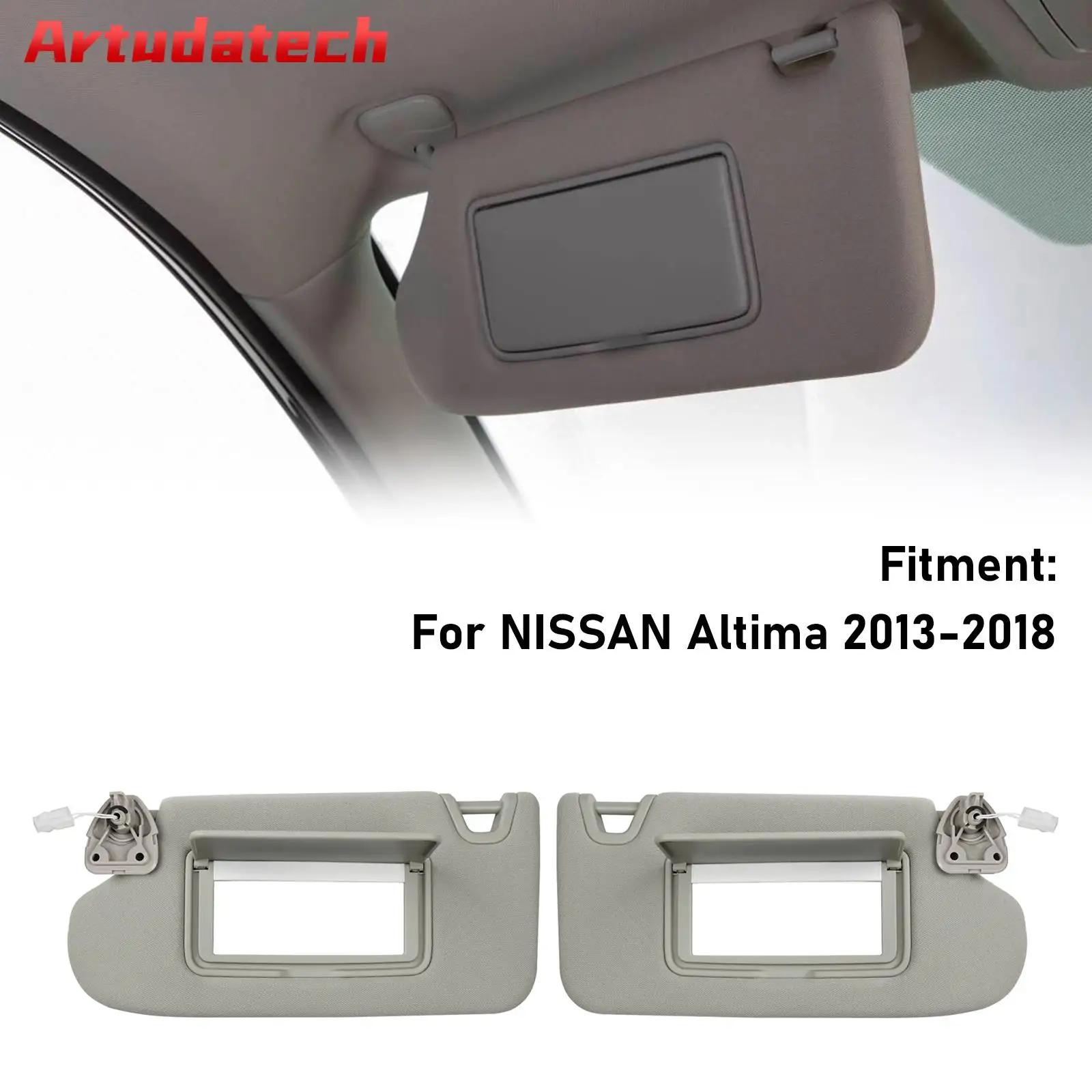 

Artudatech Gray Sun Visor Left & Right 96401-3TA2A 96400-3TA2A For Nissan Altima 2013-2018