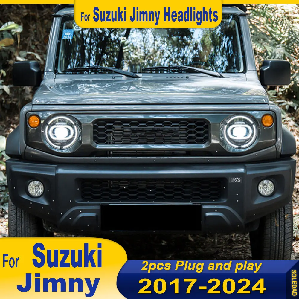 

Автомобильные фары, аксессуары для Suzuki Jimny, фара 2018-2024 Jimny, головной свет DRL, указатель поворота, ближний свет, линза проектора