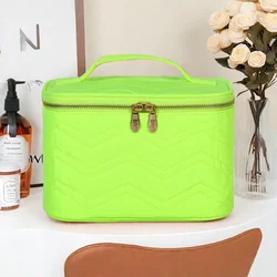 Copper zipper Makeup Bag Portable Large Capacity Storage Box Advanced Carry On Waterproof Sweet Cute Handbag Simple Toiletry Bag