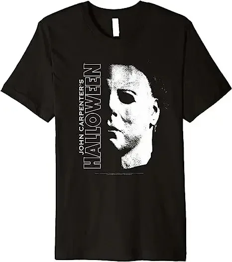 Michael Myers Men\'s Fashion Loose Cotton T-shirt Hip Hop Vintage T-shirt Men\'s Short Sleeve Halloween T-shirt Men\'s Costume