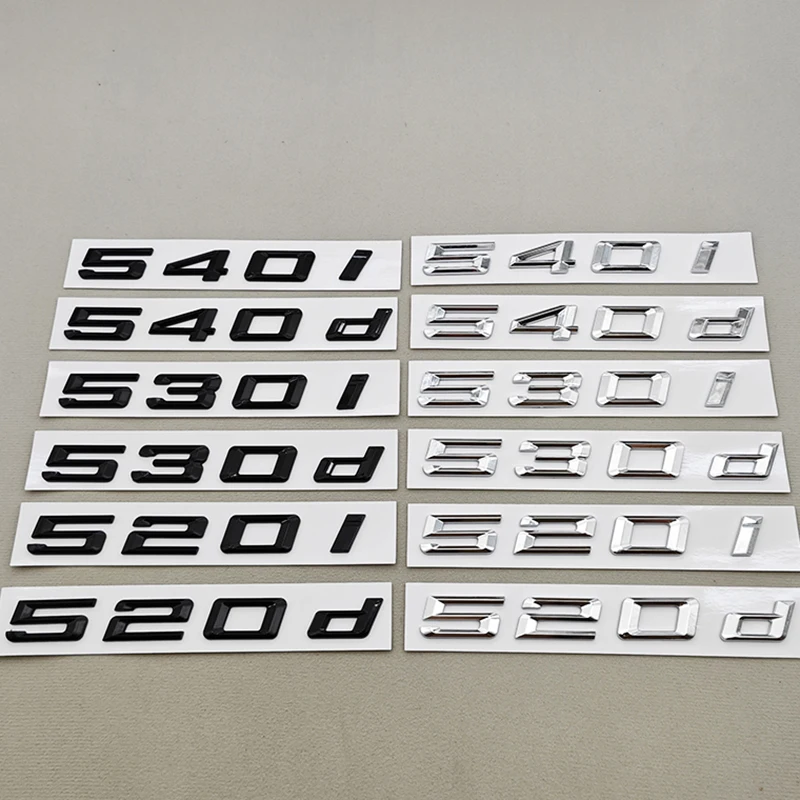 

3D ABS Car Letters Logo 520i 530i 540i Rear Trunk Badge Sticker Decals For BMW 5 Series 520i 530i 540i G30 Auto Tail Marking