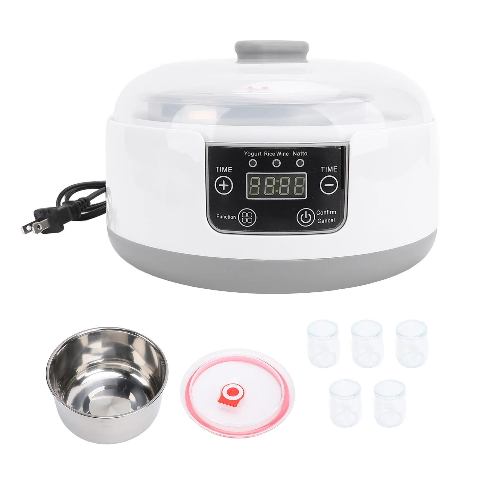

Электрическая машина для приготовления йогурта, 1,2 л, домашний небольшой домашний инкубатор для приготовления йогурта Natto с баночками, вкладыш из нержавеющей стали