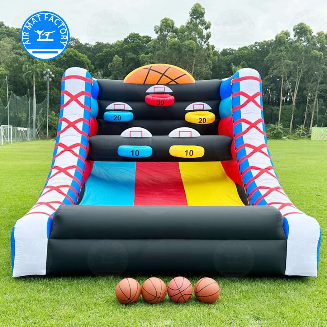 

Inflatable Basketball Hoop Shooting Inflatable Party Basketball Interactive Game with 5 Hoops, 4 Balls, Blower, for Party
