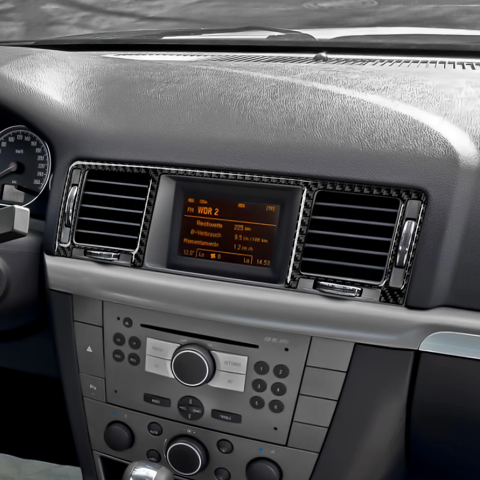 Carbon Fiber Interior Sticker Set. Car Center Console Air Vents Panel. For Opel Vectra C Signum.For Vauxhall Vectra Signum Trim view 3