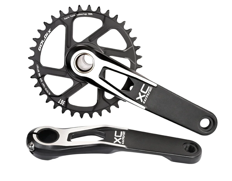 GOLDIX Ultraleichtes Fahrrad-Kettenblatt 0/3/6mm Offset Breite Schmale Zähne 30/32/34/36/38T für 3-Bolzen-Kurbelgarnitur MTB Einzelkurbel – Detail 2