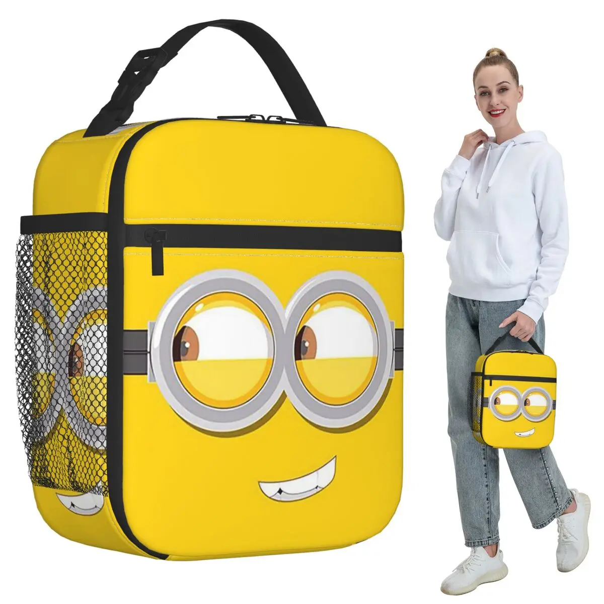 Minions Cartoon Insulated Lunch Bag for Women Office Cooler Thermal Food Box Tote Portable Lunch Boxes Container