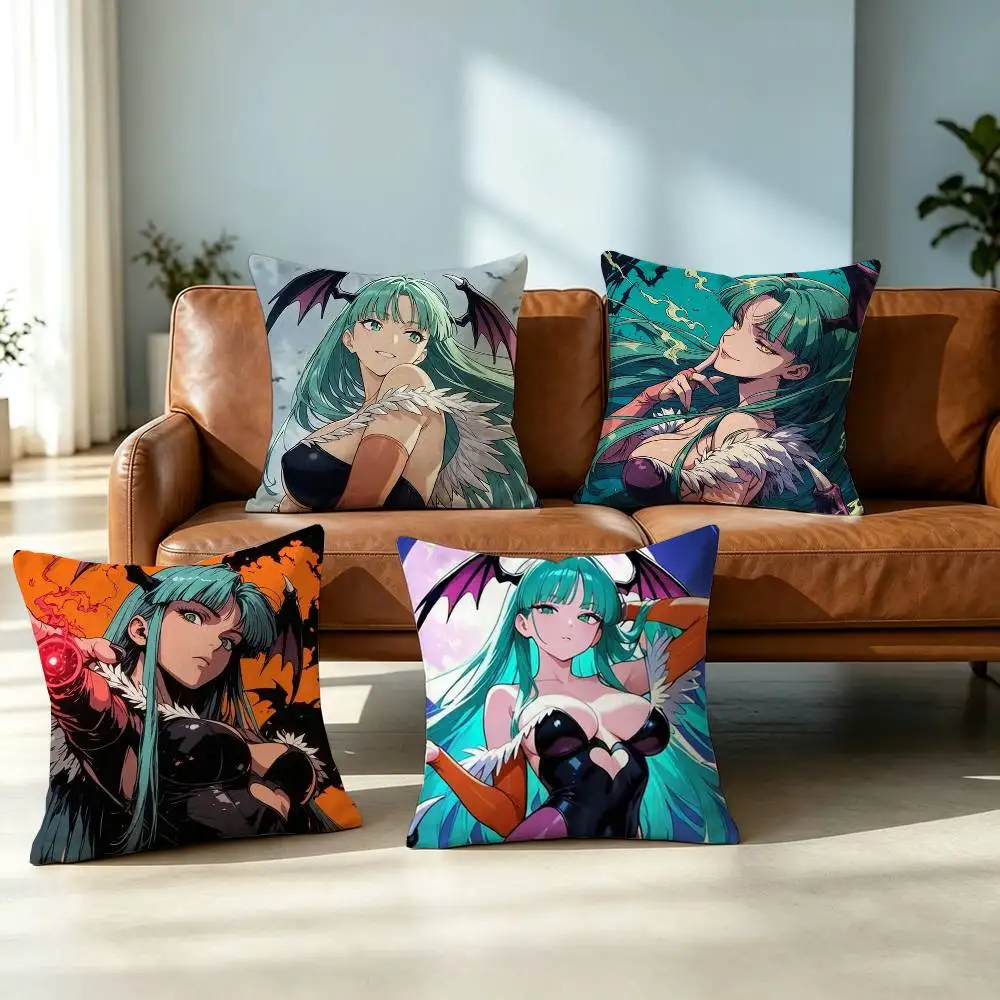 Darkstalkers Morrigan-N Aensland Pillow Case Square Double-Sided Sofa Cushion Cover Bedroom Bedside Pillow Gift