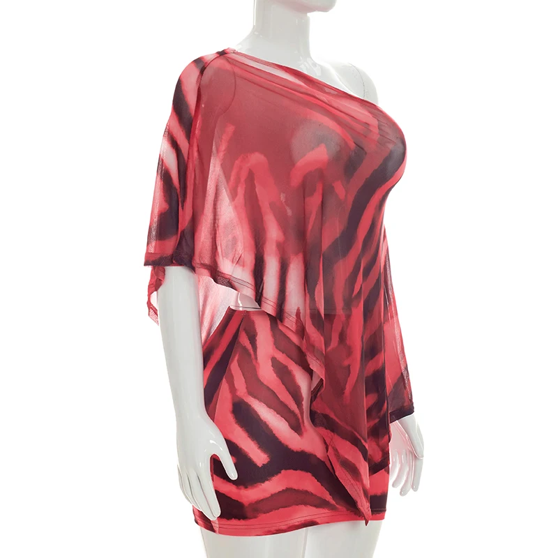 Damen-Set mit Krallenmuster: Einschultriges Top & Figurbetonter Rock, Zweiteiliges Ensemble – Detail 13