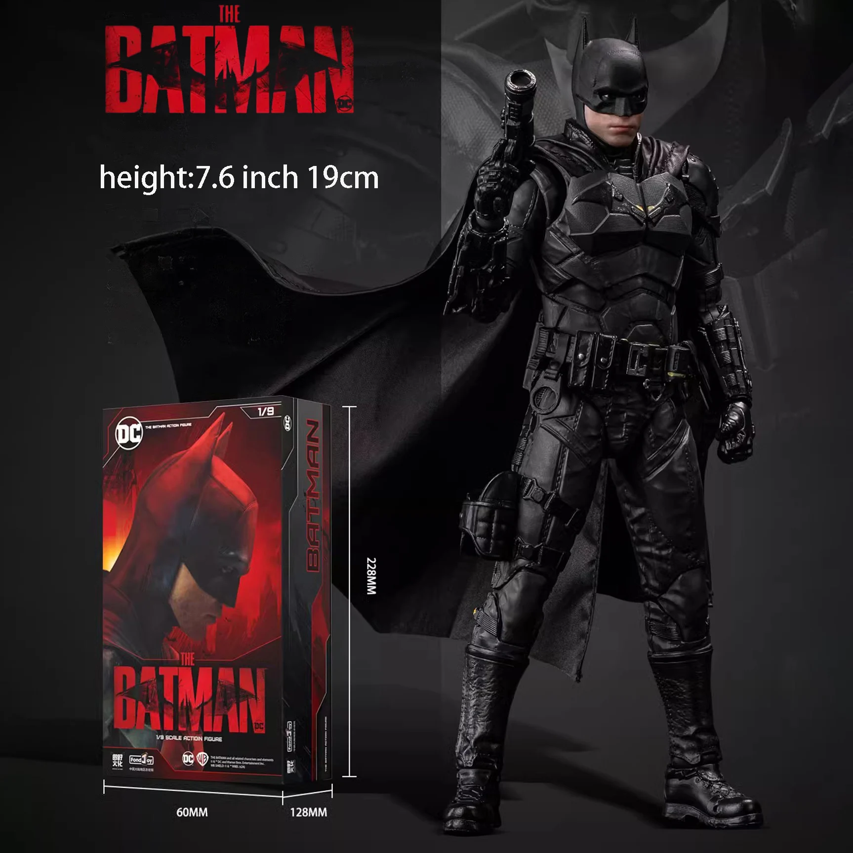 

19cm Fond Joy Marvel Comic Movie Figures Batman 2022 Action Figure Statue Model Doll Collection Toys Gifts