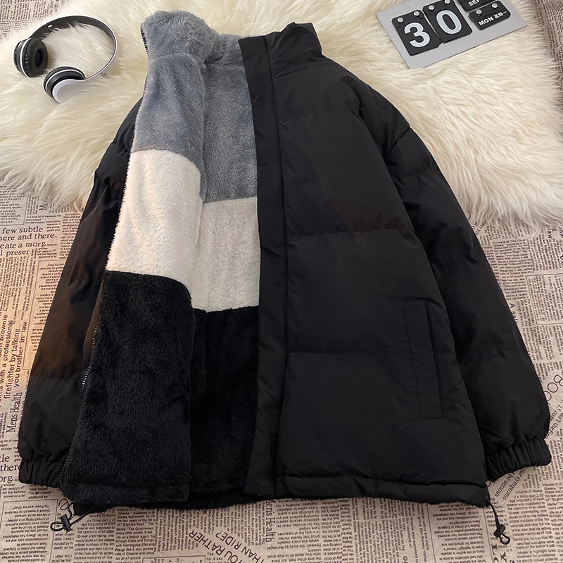 Herren Baumwolle gepolsterte Kleidung Herbst Winter neue Mode doppelseitig tragbare Outdoor High Street Stand Kragen Mantel Herren jacke