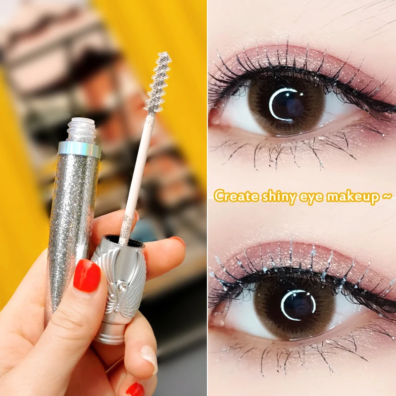 Funkelnde Mascara glänzende Glitzer Mascara wasserdicht schnell verlängern Curling dicke Augen Make-up Werkzeuge Lidschatten tslm2