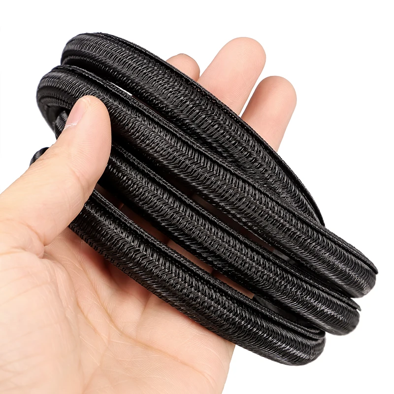 1-50M Black Self Closed Cable Sleeve 3mm-50mm PET Braided Auto Line Management Overlaps Loom Split Pipe Tube Wire Protect Wrap