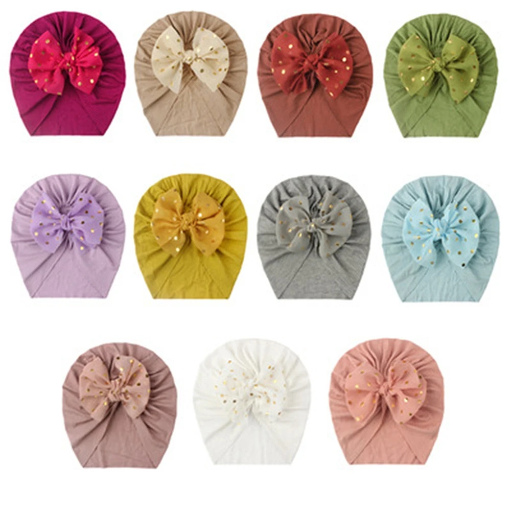 Knot Bow Baby Headbands Toddler Headwraps Elastic Beanies CapFlower Baby Girl Turban Hat Newborn Infant Bonnet Hair Accessories