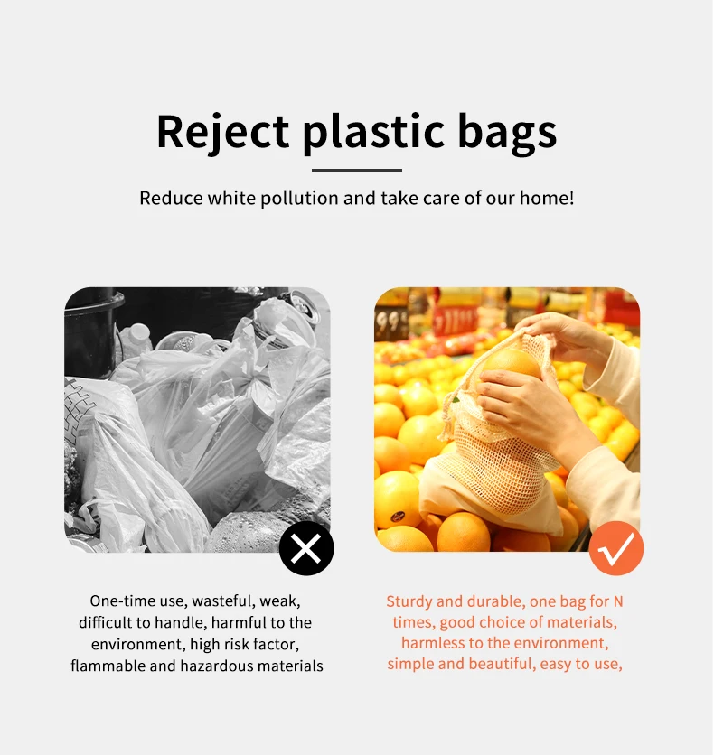 Reusable Cotton Mesh Produce Bags with Drawstring Organic Cotton Durable Washable with Grocery Shopping Bags Produce Mesh Bags Sb432d5fe825c4d3aa06a174a029c51b4U