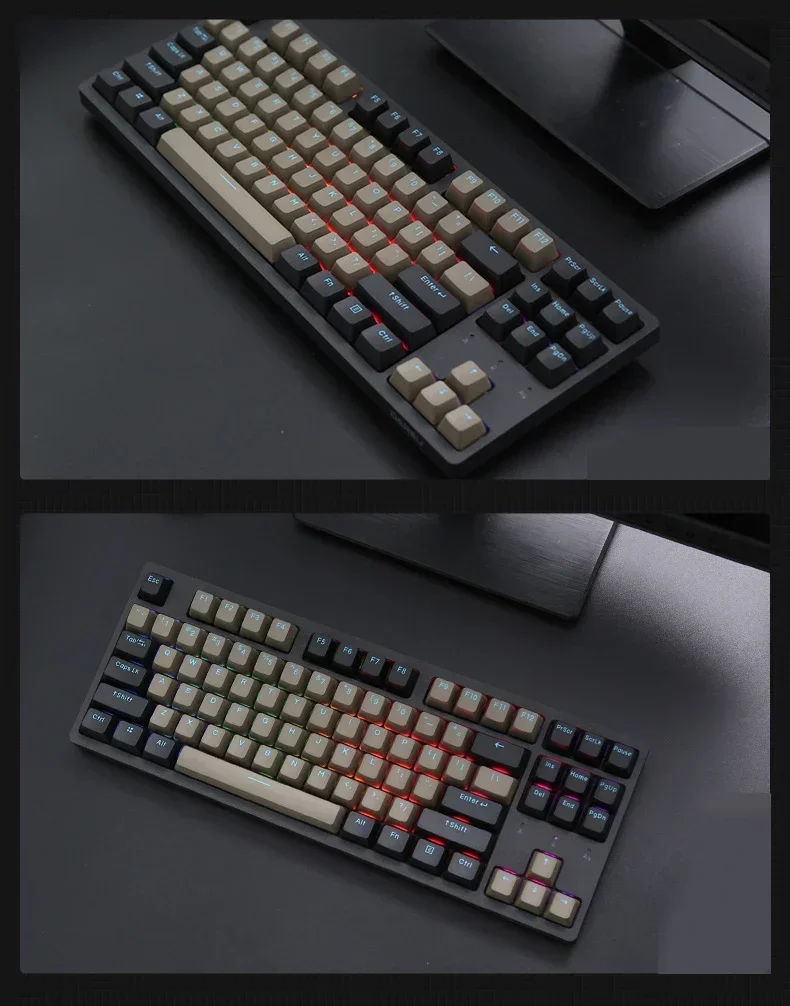 2026 Custom 87 Keys Wireless Bt Wired Three-Mode Laptop Mobile Rgb Ergonomic Mechanical Gaming Keyboard