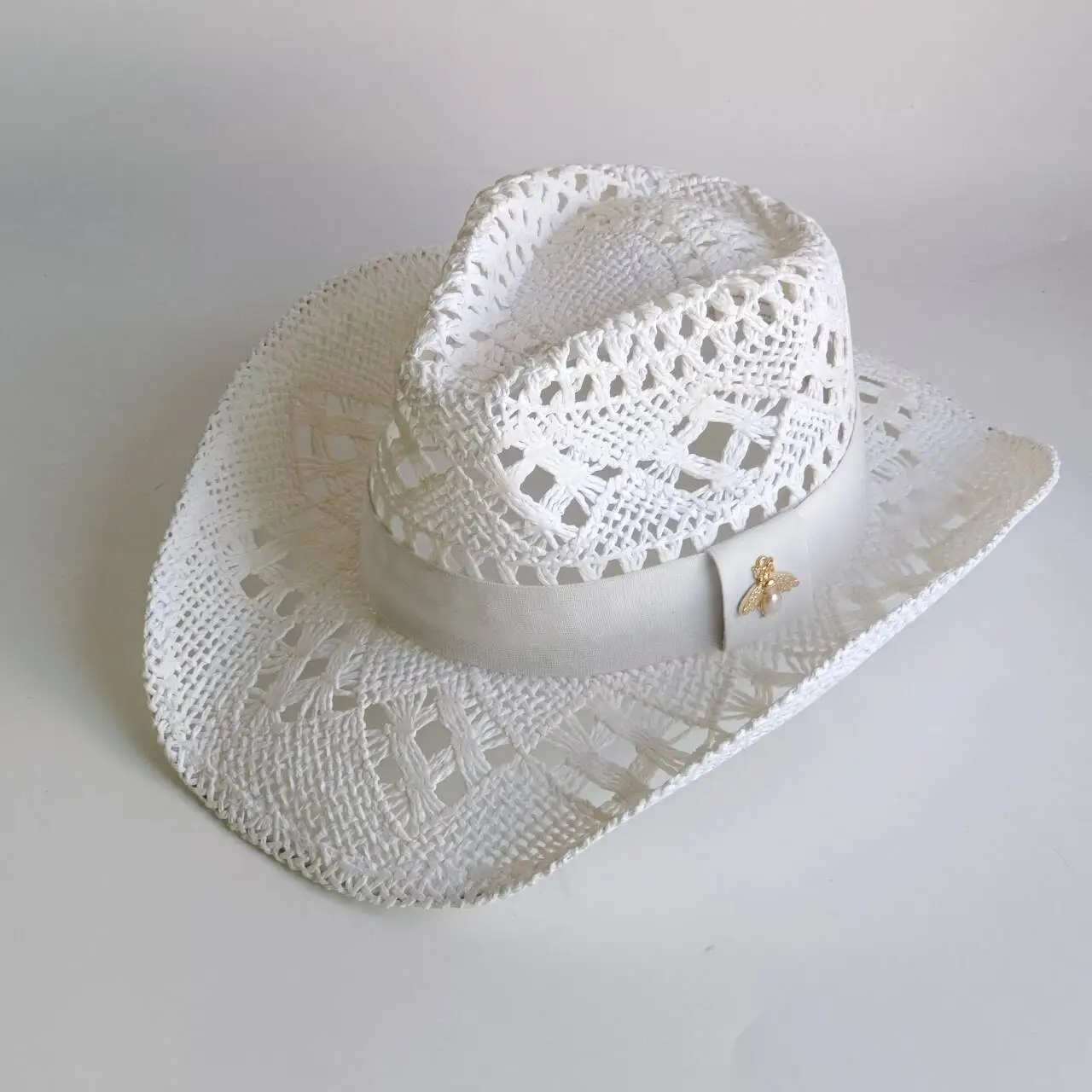 Stroh Cowboyhut rot hand gewebte hohle Malan Blume Männer und Frauen Sommers onnenhut westlichen Cowboyhut Sombrero Vaquero Mujer – Detail 11