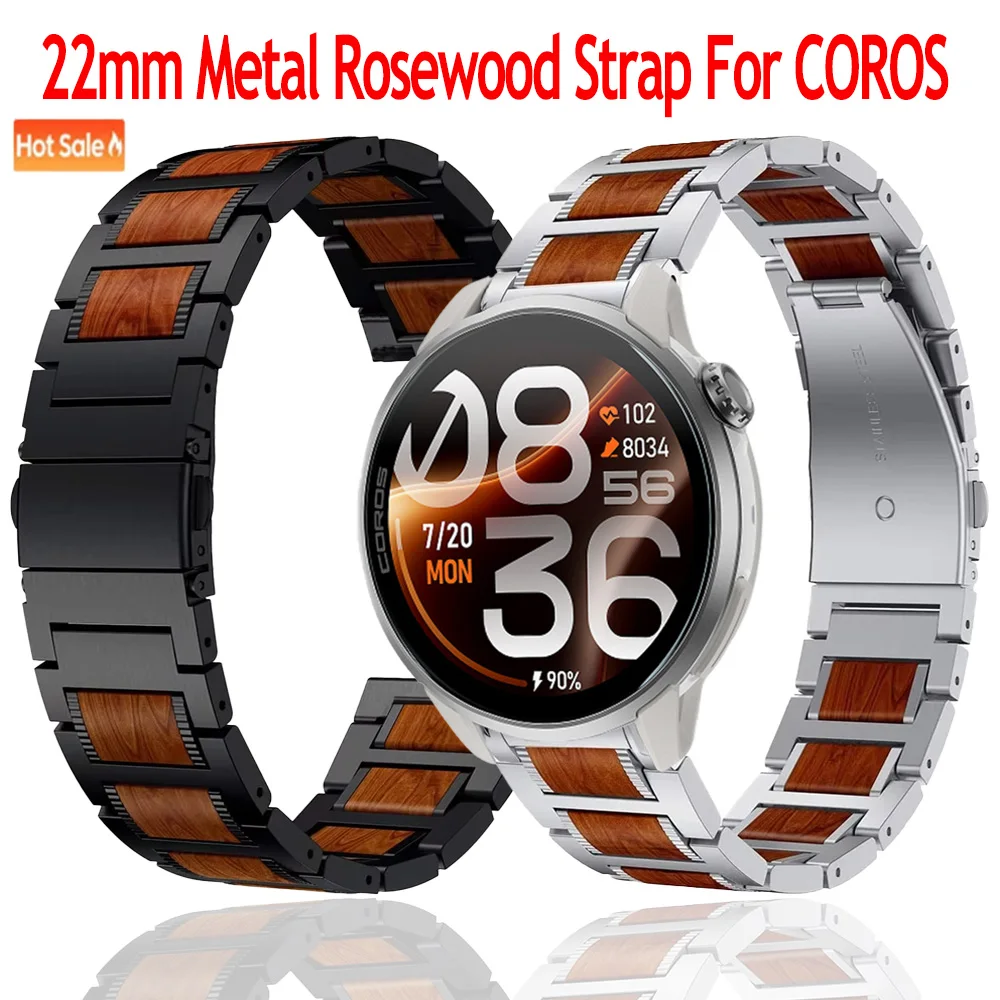 22mm Metal Rosewood Strap For COROS APEX 4 42mm PACE 4 4 Pro Comfortable Wrisrband CMF Watch 3 Pro Suunto Ocean/Verical 2 Correa