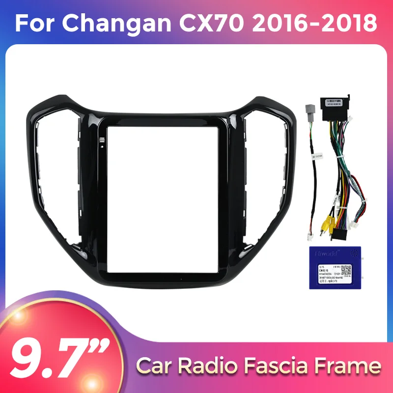 

9.7" For Tesla Style Android Car Radio Fascia Adapter For Changan CX70 2016-2018 Headunit Frame Harness Dash Fitting Panel Kit