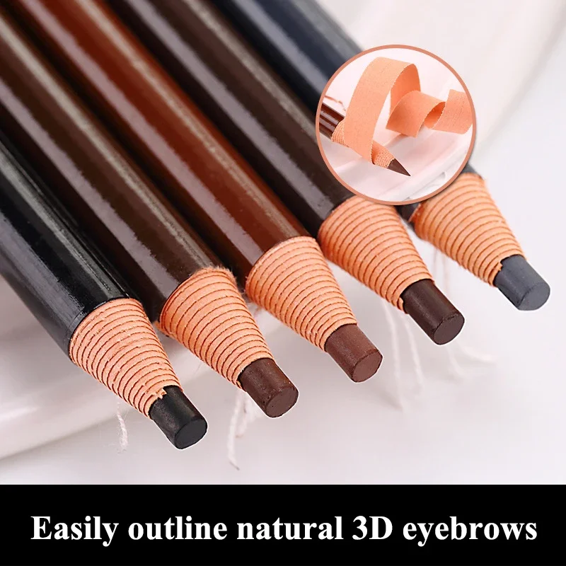 12pcs Eyebrow Pencil Shadow 5 colors Available Makeup Eyebrow Enhancers Pen Brown Black Eyebrow Natural Beauty Pen Tattoo Supply