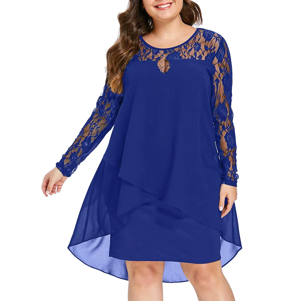 Robe de soirée à ourlet évasé pour femme, grande taille, grande taille, robes de soirée pour femme