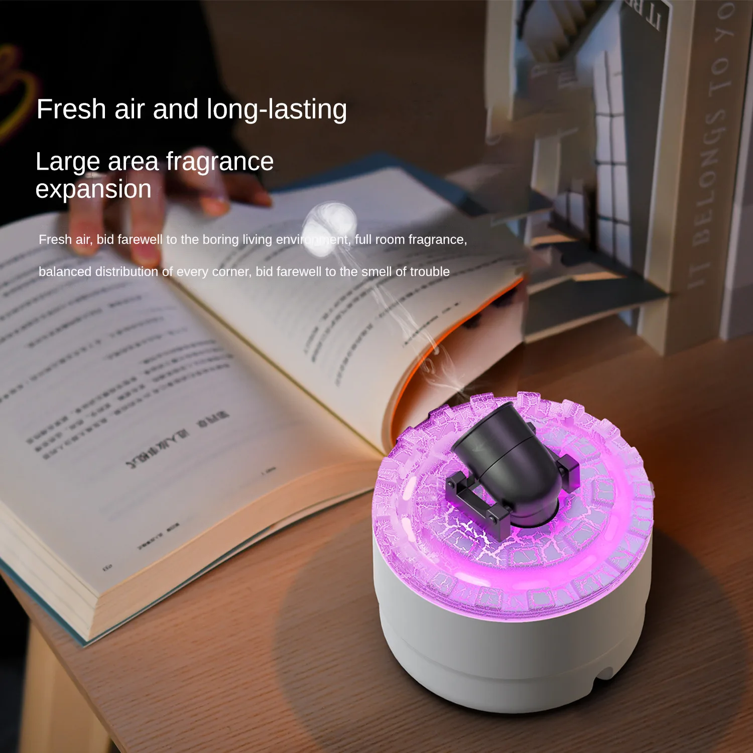 Aroma Diffuser Humidifier Compact 2 Spray Modes Essential Oil Diffuser Desktop Humidifier for Hotel Home Living Room Office Desk