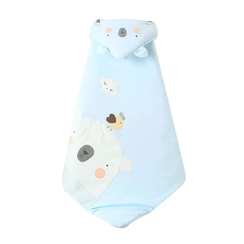 Newborn Cotton Wrap Baby Sleeping Bag Infant Thicken Swaddle Baby Spring Autumn Warm Quilt Kids Boy Girl Thicken Cotton Blanket