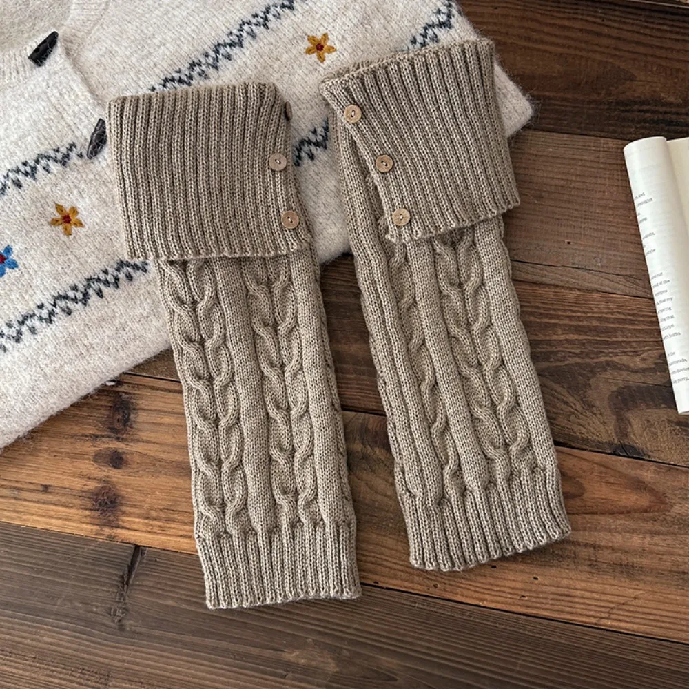 Cute Harajuku Children's Leg Warmers Solid Color Japanese Style Lolita Knitted Socks Sweet Kawaii Knitted Foot Cover Winter